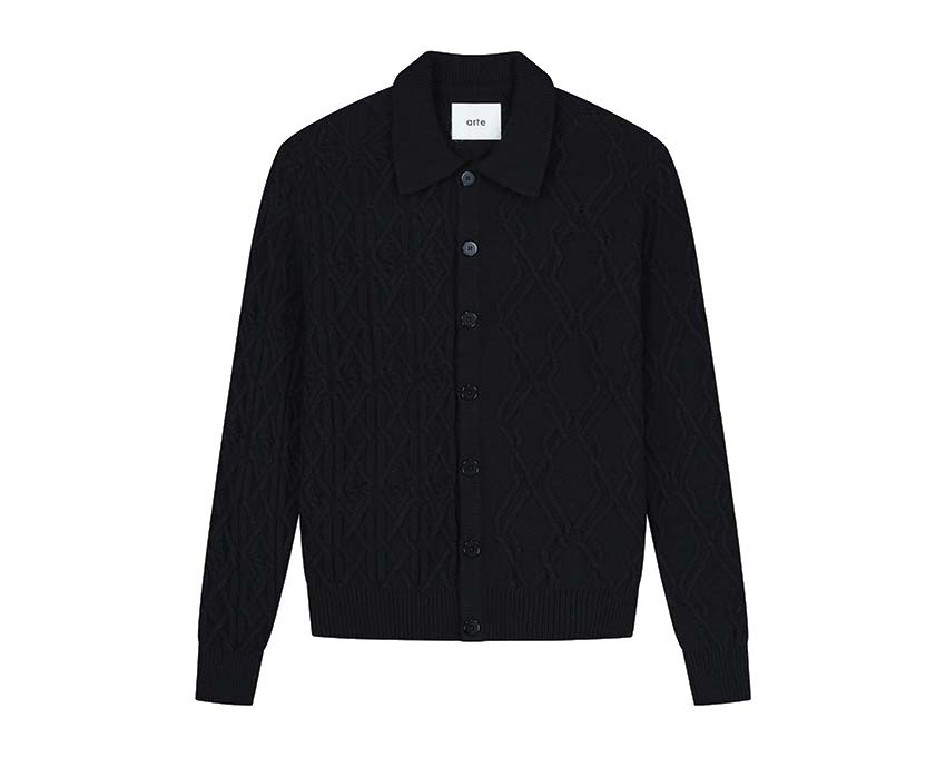 longline button shirt Black AW23-096K