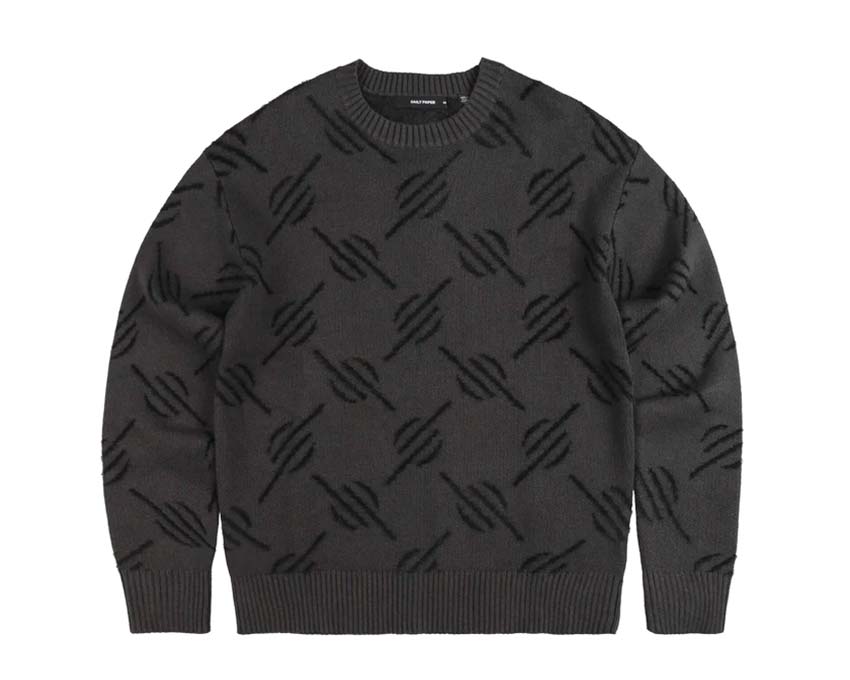 Daily Paper Tevin Monogram Knit Sweater Grey / Black 2421104