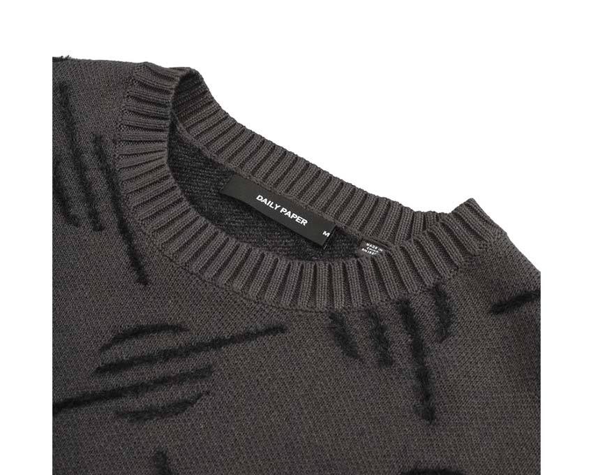 Daily Paper Tevin Monogram Knit Sweater Grey / Black 2421104