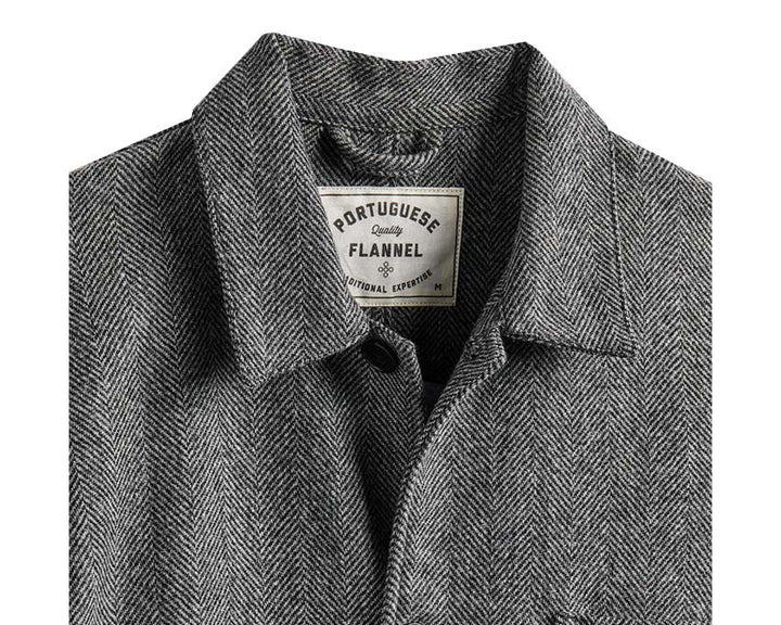 Portuguese Flannel Labura Herringbone Wool Grey AW24.048