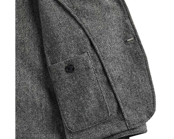 Portuguese Flannel Labura Herringbone Wool Grey AW24.048