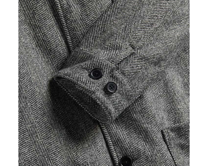 Portuguese Flannel Labura Herringbone Wool Grey AW24.048