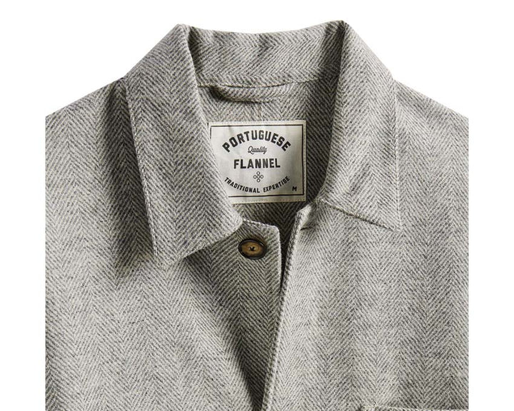 Portuguese Flannel Labura Herringbone Wool Light Grey AW24.048