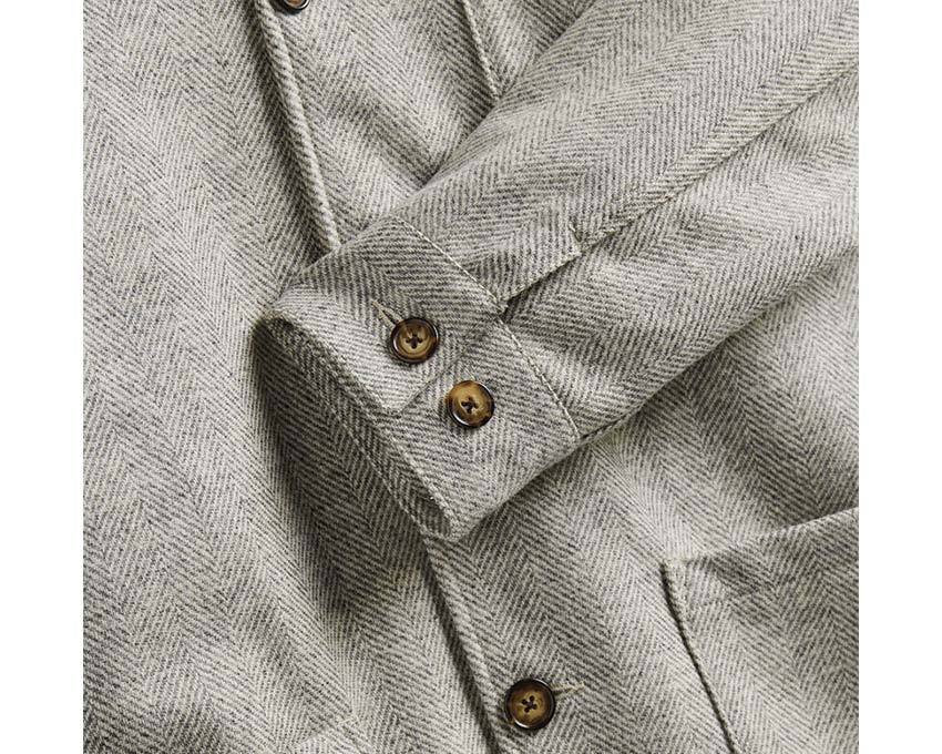 Portuguese Flannel Labura Herringbone Wool Light Grey AW24.048