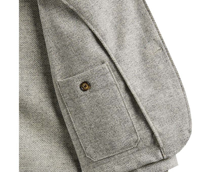 Portuguese Flannel Labura Herringbone Wool Light Grey AW24.048