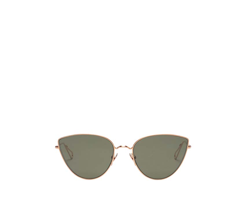 The Louenhide Leo Black Sunglasses Features Rose Gold