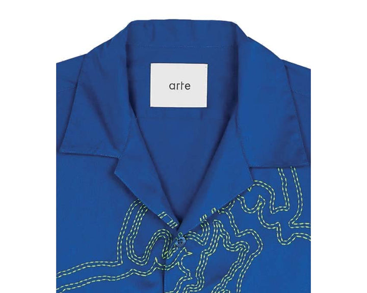 Arte Topman Berlin print overdye sweatshirt in stone Blue SS24-125S