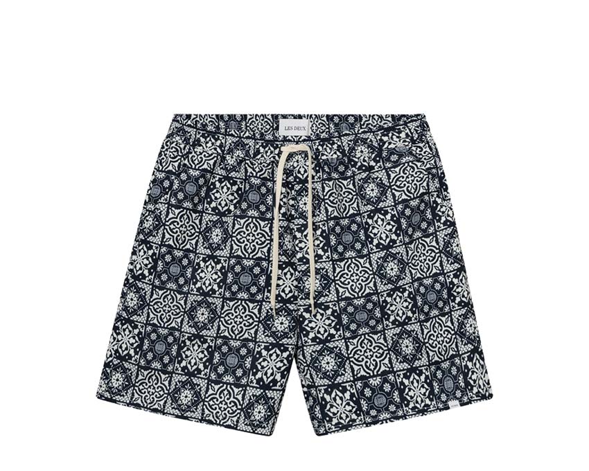 Les Deux Stan AOP Swin Shorts 2.0 Light Ivory / Dark Navy LDM540027