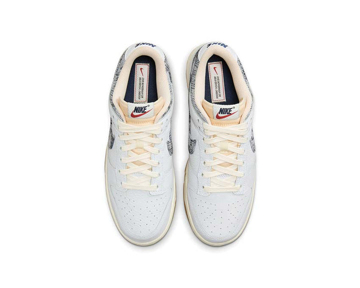 Nike Dunk Low White / Midnight Navy - Gym Red - Sail FN6881-100