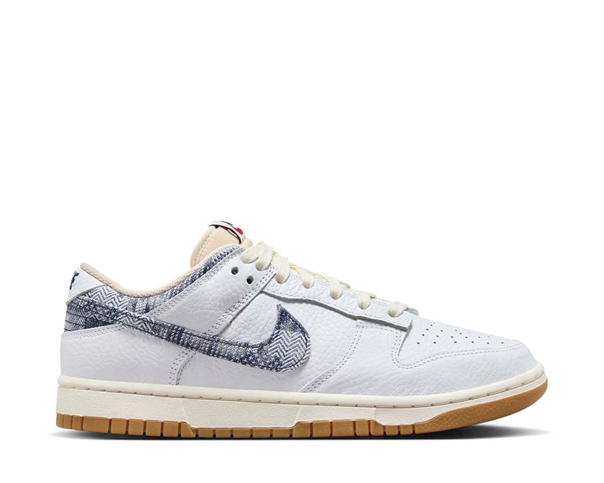 Nike Dunk Low White / Midnight Navy - Gym Red - Sail FN6881-100