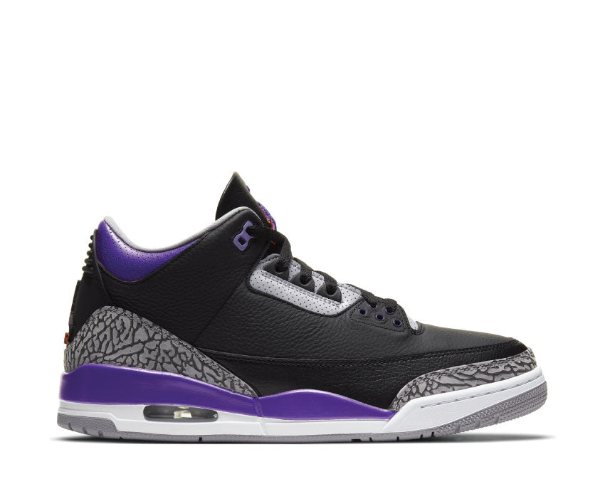 Air Jordan 3 Retro Black / Court Purple - Cement Grey - White CT8532-050