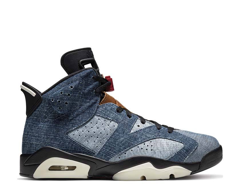 Air Jordan 6 Washed Denim / Black - Sail - Varsity Red CT5350-401