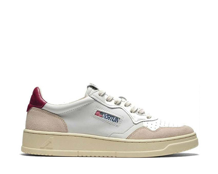 Autry 01 Low Leat / Suede White / Red AULMLS43