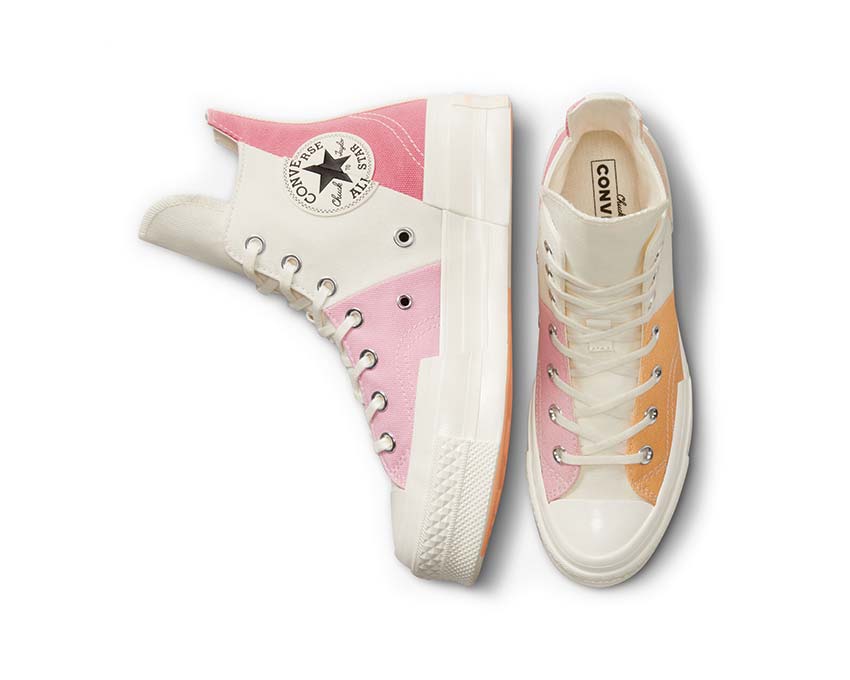 Converse Grey cotton and calf leather 'Star' hi-tops from Converse Egret / Sunrise / Yellow A05173C