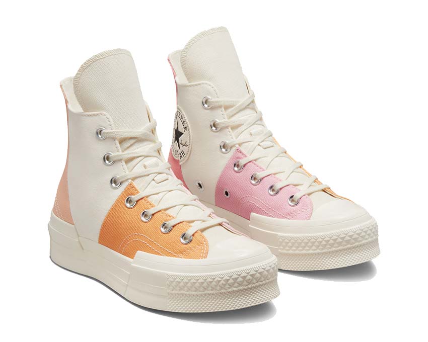 Converse Grey cotton and calf leather 'Star' hi-tops from Converse Egret / Sunrise / Yellow A05173C