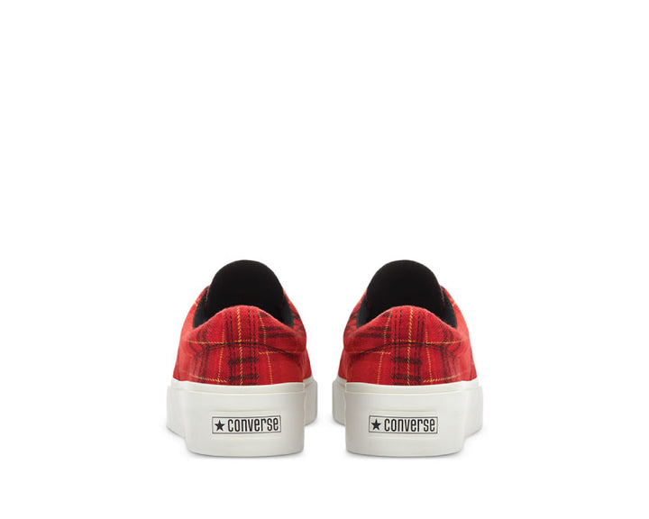 Converse Twisted Plaid Skid Grid Low Top Haute Red / Egret / Butter Cup 169219C