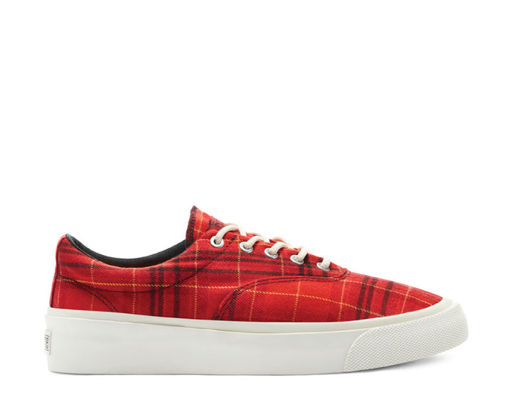 Converse Twisted Plaid Skid Grid Low Top Haute Red / Egret / Butter Cup 169219C
