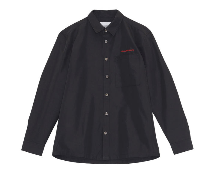 Han Kjobenhavn Boxy Shirt Social Resort Black Twill M130227