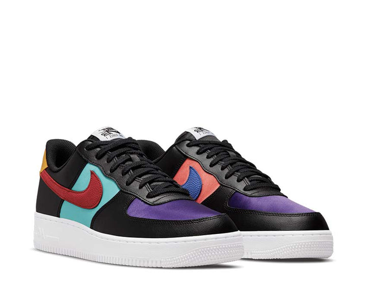 Nike Air Force 1 '07 LV8 EMB Black / Gym Red - Washed Teal - Court Purple DH7436-001