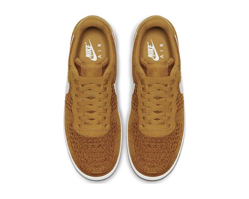 Nike Air Force 1 Flyknit 2.0 Gold Suede Sail Burnt Sienna CI0051-700