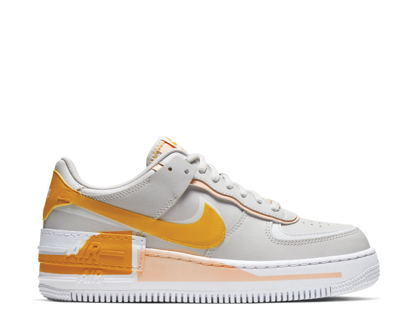 Nike Air Force 1 Shadow Vast Grey / Pollen Rise - Washed Coral - White CQ9503-001