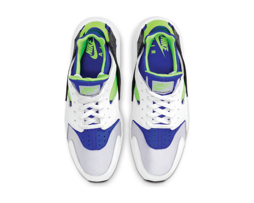 Nike Air Huarache White / Scream Green - Royal Blue - Black DD1068-100