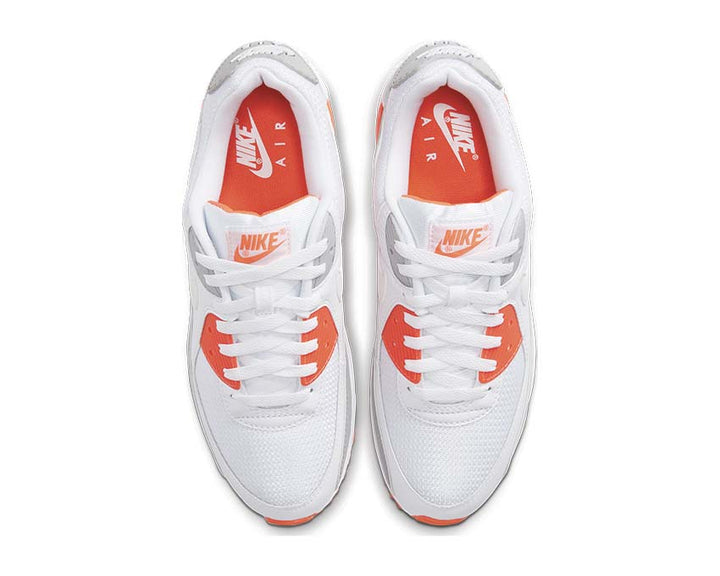 Nike Air Max 90 White / White - Hyper Orange - LT Smoke Grey CT4352-103