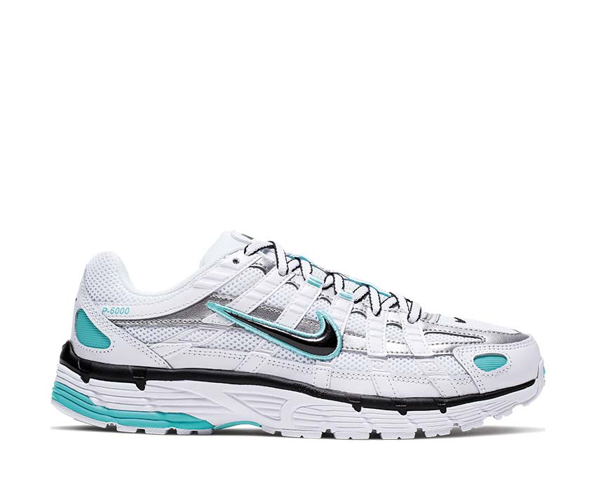 Nike P-6000 W White Black Metallic Silver Light Aqua BV1021-104