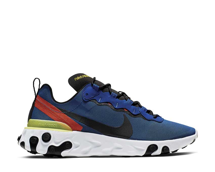 Nike React Element 55 Game Royal Black White Dynamic Yellow BQ6166-403